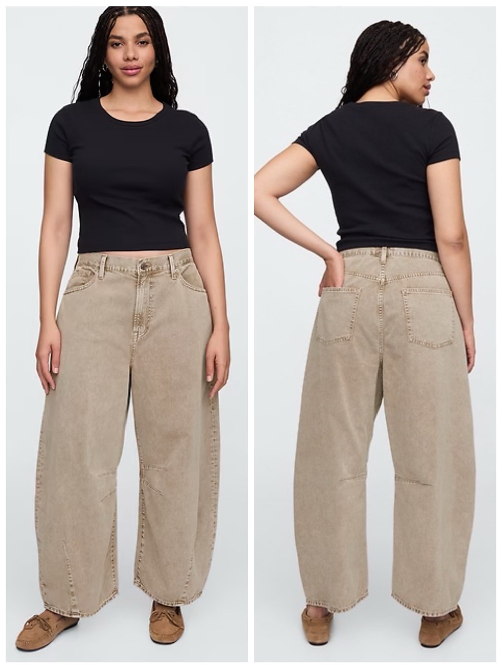 GAP Women’s Size 10/30L Tall Mushroom Tan Wash High Rise Horseshoe Jeans